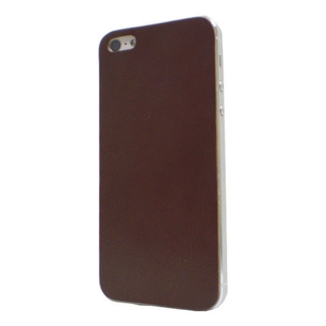 【iPhone5 スキンシール】BADSMAKESGOODS レザーカバー (D,Brown)