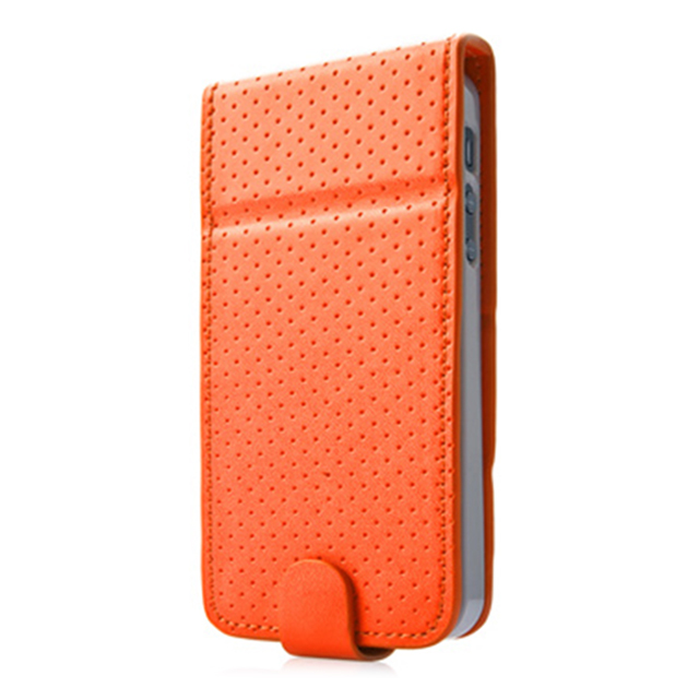 【iPhoneSE(第1世代)/5s/5 ケース】Folder Case Upper Polka Orange/Greyサブ画像