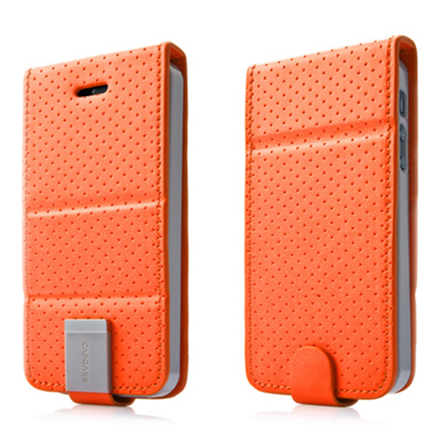 【iPhoneSE(第1世代)/5s/5 ケース】Folder Case Upper Polka Orange/Greygoods_nameサブ画像