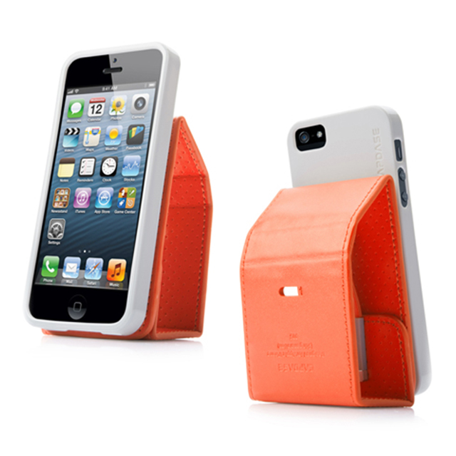 【iPhoneSE(第1世代)/5s/5 ケース】Folder Case Upper Polka Orange/Greygoods_nameサブ画像