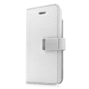 【iPhoneSE(第1世代)/5s/5 ケース】Folder Case Sider Polka White/Grey