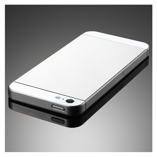 【iPhone5 スキンシール】SPIGEN SGP Case Skin Guard Series Leather Whiteサブ画像
