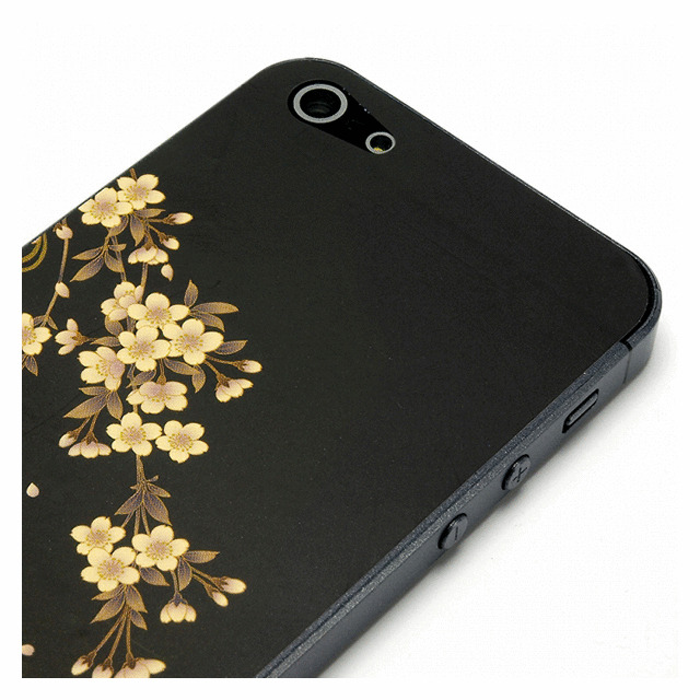 【iPhone5 ケース】和彩美「ふるる」：iPhone5用彩装飾シート(夜桜に流水)サブ画像