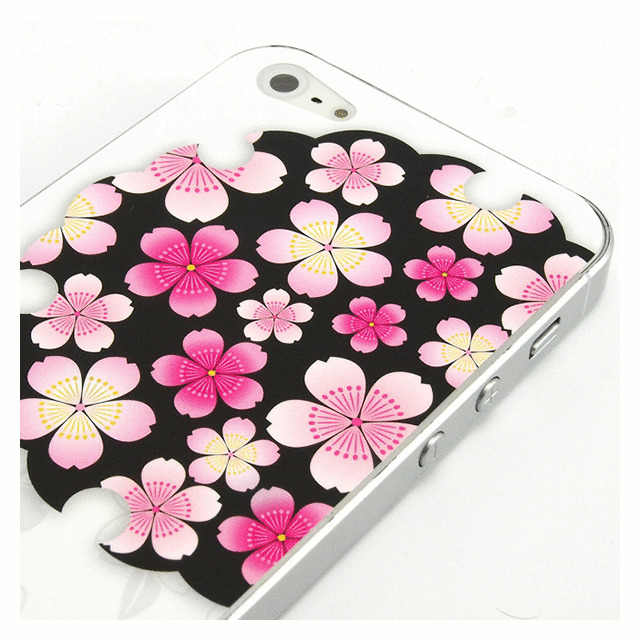 【iPhone5 ケース】和彩美「ふるる」：iPhone5用彩装飾シート(桜に雪輪兎)サブ画像