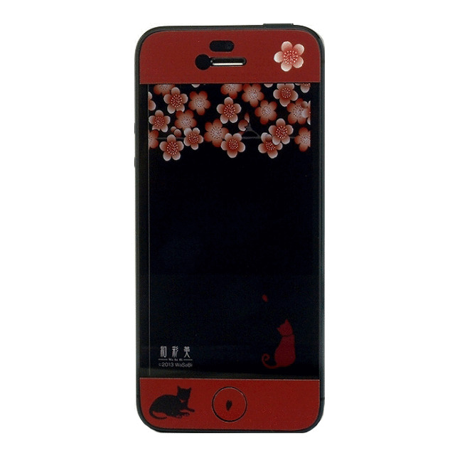 【iPhone5 ケース】和彩美「ふるる」：iPhone5用彩装飾シート(梅と影猫)goods_nameサブ画像