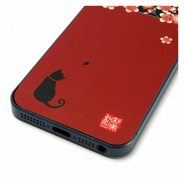 【iPhone5 ケース】和彩美「ふるる」：iPhone5用彩装飾シート(梅と影猫)goods_nameサブ画像