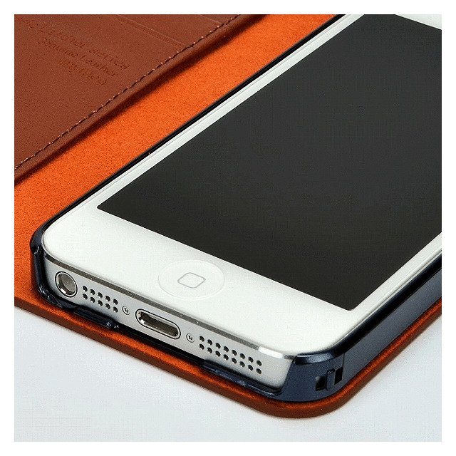 【iPhone5s/5 ケース】高級牛革を使用した手帳型カバー『Classic Leather』(ブラウン)サブ画像