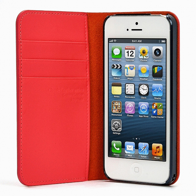 【iPhone5s/5 ケース】高級牛革を使用した手帳型カバー『Classic Leather』(ピンク)サブ画像