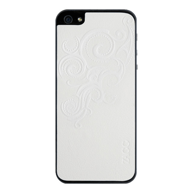 【iPhone5 スキンシール】Leatherskins for iPhone5(White Embossed)