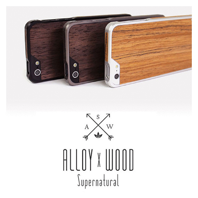 【iPhoneSE(第1世代)/5s/5 ケース】Alloy X Wood (Silver×Teak)サブ画像