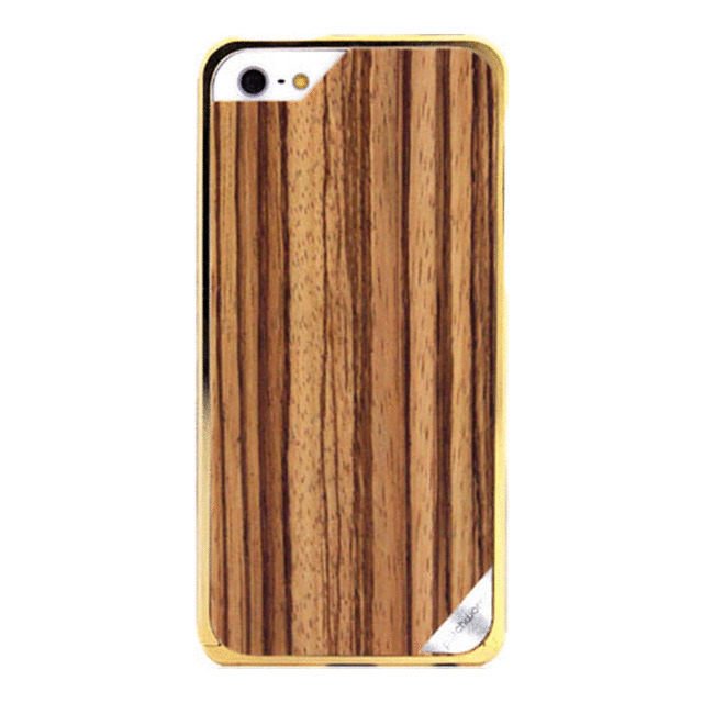 【iPhoneSE(第1世代)/5s/5 ケース】Alloy X Wood (24K Yellow Gold×Teak)サブ画像