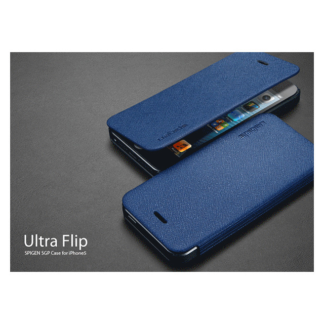 【iPhoneSE(第1世代)/5s/5 ケース】SPIGEN SGP Case Ultra Flip Navyサブ画像