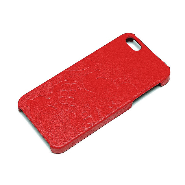 Iphonese 第1世代 5s 5 ケース ディズニー Iphone5s 5用レザーケース 型押しタイプ ミニーシルエット 赤革 画像一覧 Unicase