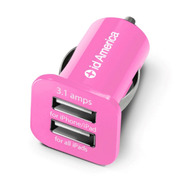 Dual USB Car Charger (Pink)