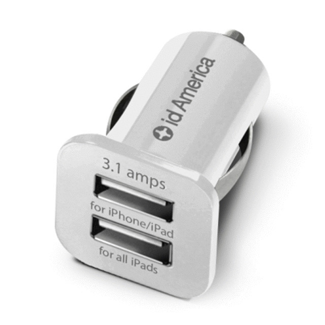 Dual USB Car Charger (White)