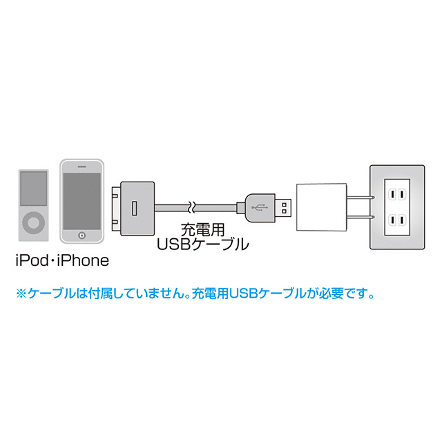 USB-ACアダプタ(ブラック) ACA-IP28BKサブ画像