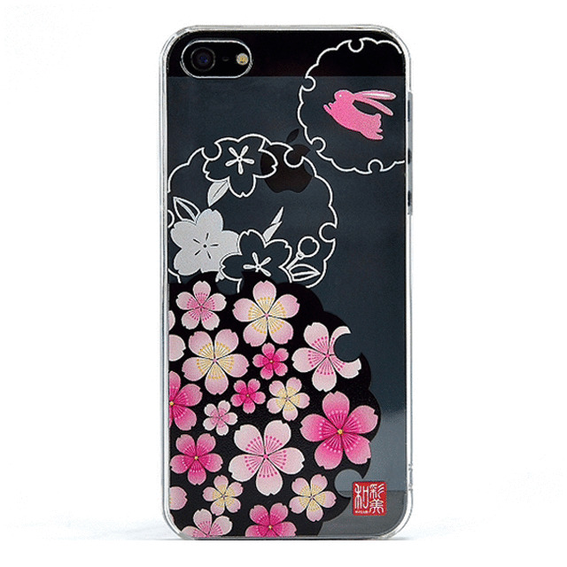 【iPhone5s/5 ケース】和彩美「ふるる」：堅装飾カバー透(桜に雪輪兎)サブ画像