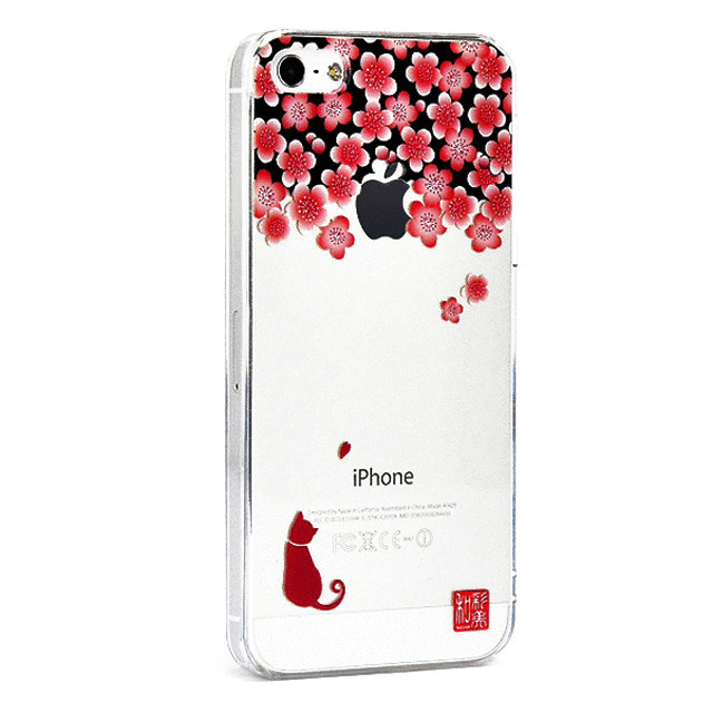Iphone5s 5 ケース 和彩美 ふるる 堅装飾カバー透 梅と影猫 スペックコンピュータ Iphoneケースは Unicase