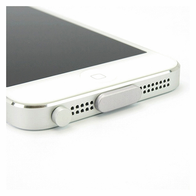 【iPhone5s/5c/5】アルミニウムポートキャップセット (シルバー)サブ画像