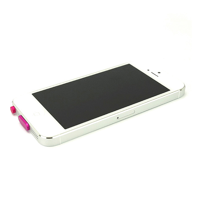【iPhone5s/5c/5】アルミニウムポートキャップセット (ホットピンク)サブ画像