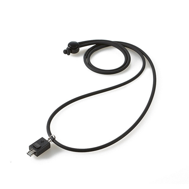 Micro-USBポート用ネックストラップ ブラック