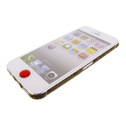 【ホームボタン＆サイドシール】Hello Kitty デコラップ for iPhone 5(ブラウン)