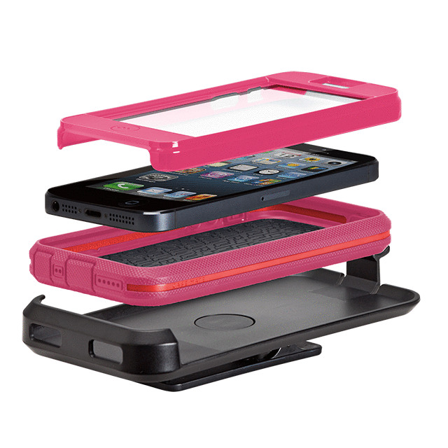【iPhone5 ケース】iPhone 5 Tough Xtreme Case with Holster, Lipstick Pink / Flame Redサブ画像