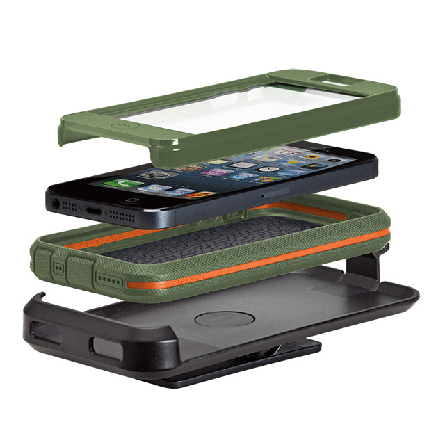 【iPhone5 ケース】iPhone 5 Tough Xtreme Case with Holster, Millitary Green / Orangeサブ画像