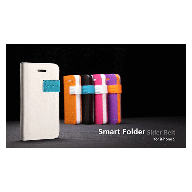 【iPhoneSE(第1世代)/5s/5 ケース】Smart Folder Case Sider Belt： Pink/Whiteサブ画像