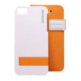 【iPhoneSE(第1世代)/5s/5 ケース】Smart Folder Case Sider Belt： Orange/White