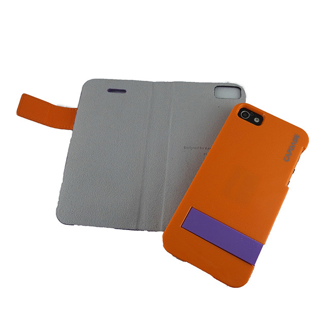 【iPhoneSE(第1世代)/5s/5 ケース】Smart Folder Case Sider Belt： Orange/Whiteサブ画像