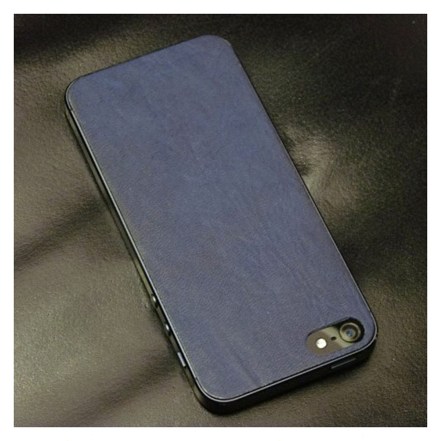【iPhone5 スキンシール】i_exst 裏面ブライドルレザー本革シール (Japan Blue Leather)サブ画像