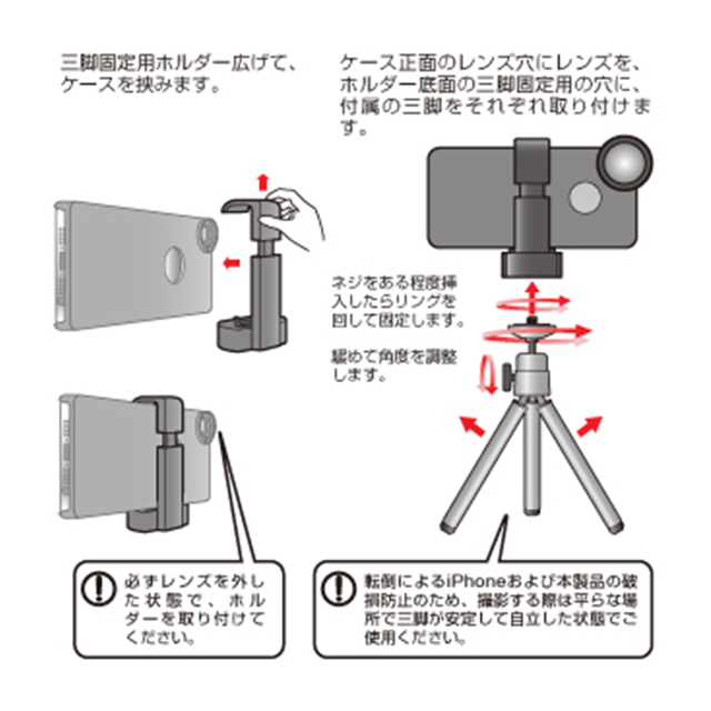 【iPhone5s/5 ケース】望遠レンズキット ホワイトサブ画像