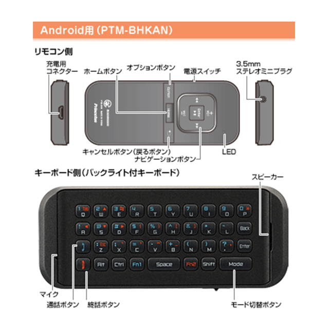 『iBOW mobile』 Bluetooth V2.1+EDR対応キーボード＆ハンズフリー (ホワイト)goods_nameサブ画像