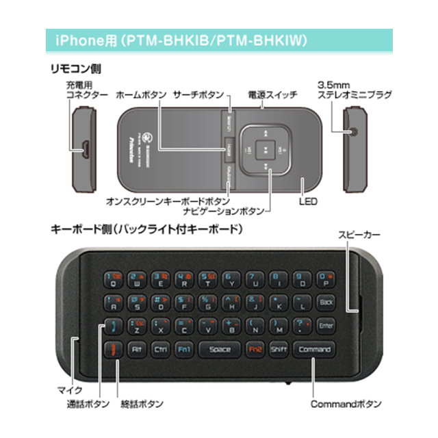 『iBOW mobile』 Bluetooth V2.1+EDR対応キーボード＆ハンズフリー (ブラック)サブ画像