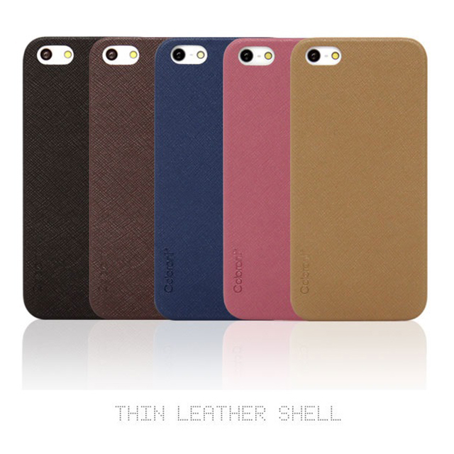 【iPhoneSE(第1世代)/5s/5 ケース】Thin Leather Shell (Blue)サブ画像