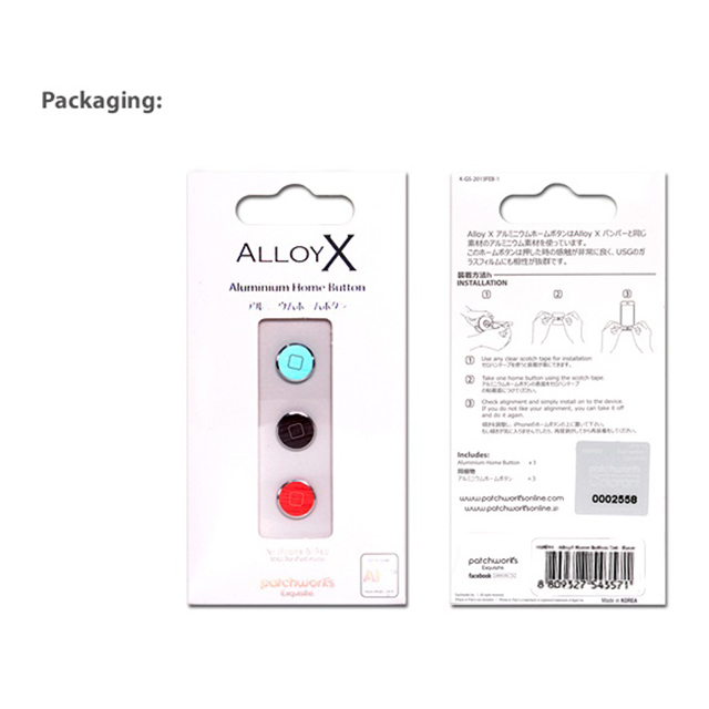 Alloy X Home Button Set for iPhone/iPad - Colors - Blue×Titanium×Redサブ画像