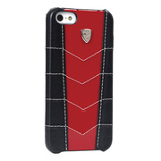 【iPhone5 ケース】Lamborghini Premium leather case (エナメル ブラック / レッド)
