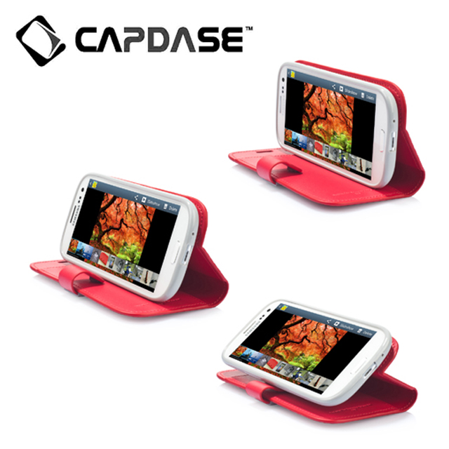 【GALAXY S3 ケース】Folder Case Sider Polka RED / GREYサブ画像