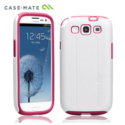 【GALAXY S3 ケース】Hybrid Tough Case, White / Pink Flambe