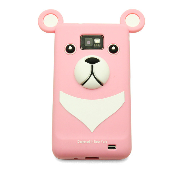 【GALAXY S2 ケース】Full Protection Silicon Bear, Pink