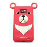 【GALAXY S2 ケース】Full Protection Silicon Bear, Classic Red