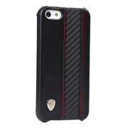 【iPhone5 ケース】Lamborghini Premium leather case (カーボン ブラック)