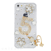 【iPhone5s/5 ケース】クリアデコレーションケース Ornament of No.5 WHITE