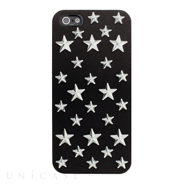 【iPhone5s/5 ケース】スタッズレザーケース Assert Star BLACK