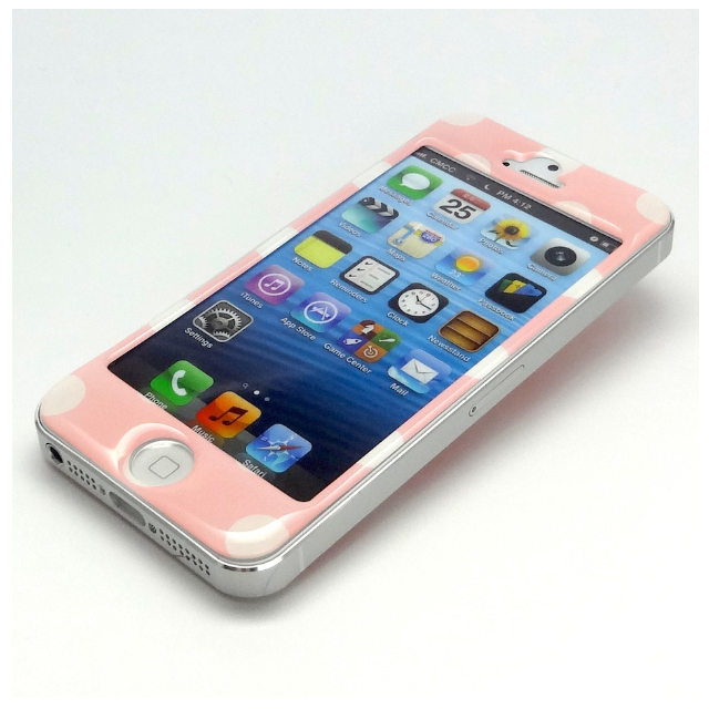 【iPhone5 スキンシール】SPDeCO iPhone5 / ドット ベビーピンク × ホワイトサブ画像