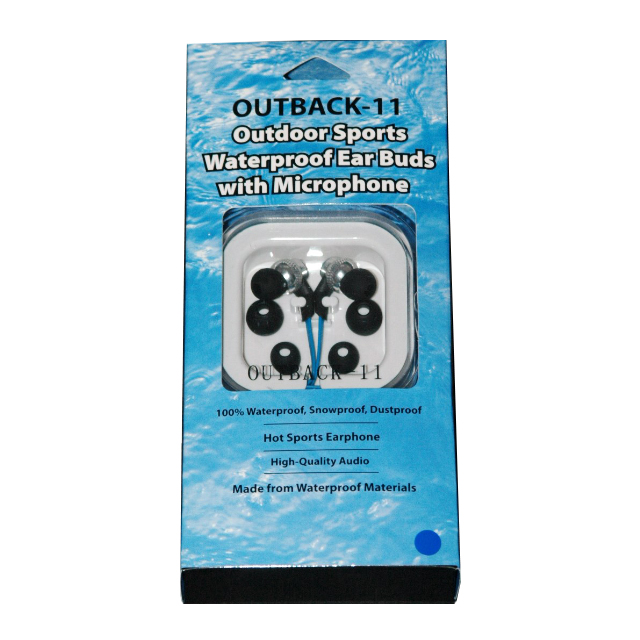 OUTBACK-11Waterproof Ear Buds with Microphone (Blue)サブ画像