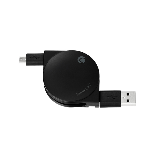TRAVEL BIZ スマートフォン対応 Micro USB 急速充電＆データ転送巻き取り式USBケーブル(カフェブラック)サブ画像