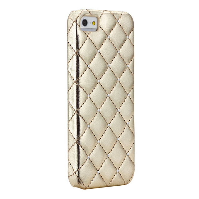 【iPhoneSE(第1世代)/5s/5 ケース】Madison Quilted Case with Genuine SWAROVSKI Crystal Elements, Goldgoods_nameサブ画像