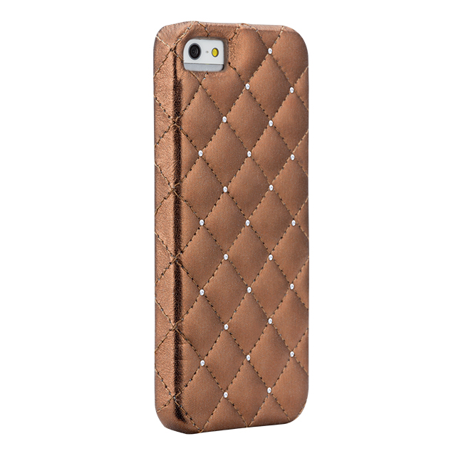 【iPhoneSE(第1世代)/5s/5 ケース】Madison Quilted Case with Genuine SWAROVSKI Crystal Elements, Bronzeサブ画像